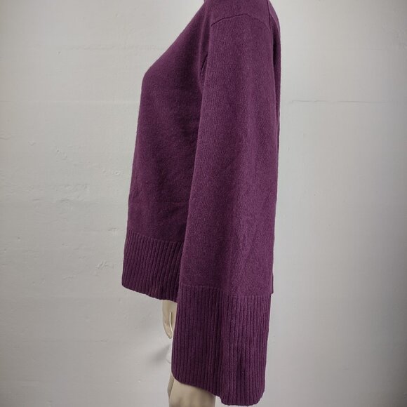 Banana Republic purple 100% Cashmere mock neck pullover sweater ladies Large - Picture 5 of 6
